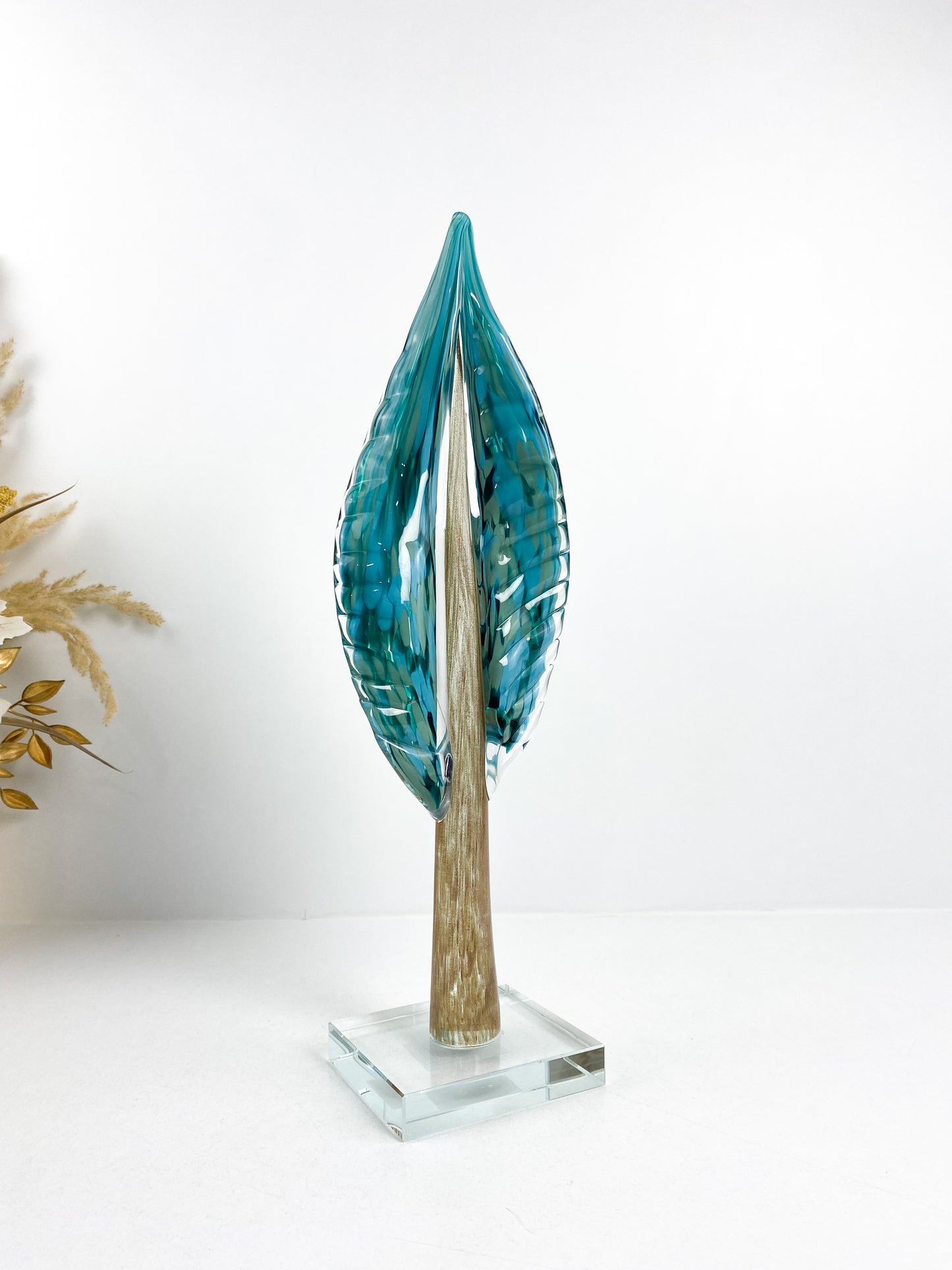 Ornements d'arbre , plante simulée, sculpture de feuilles, figurine décorative