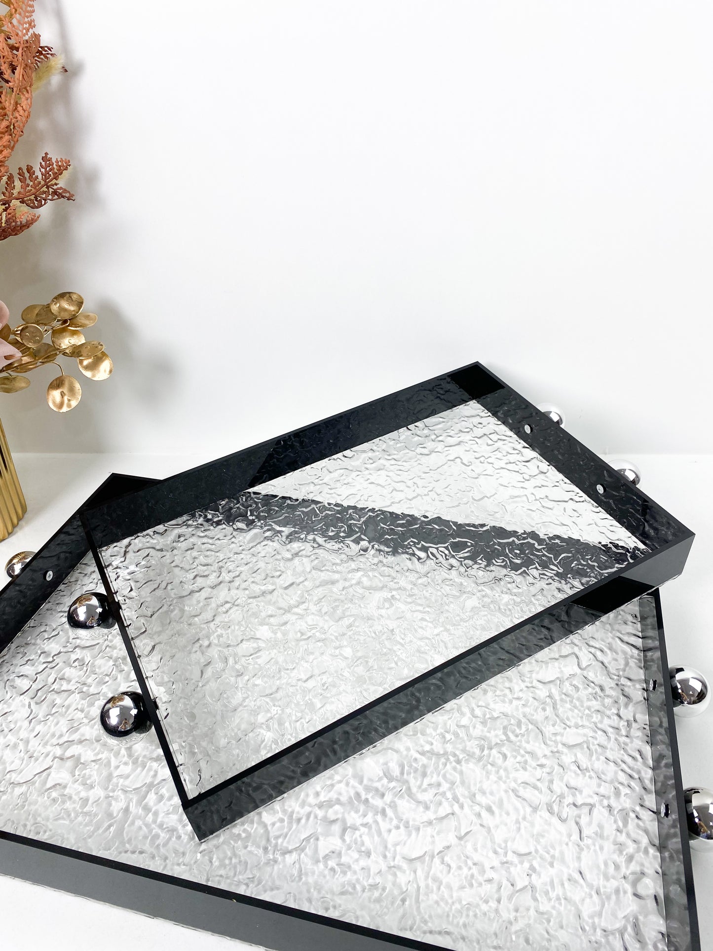 Set 2 plateaux en plexiglass