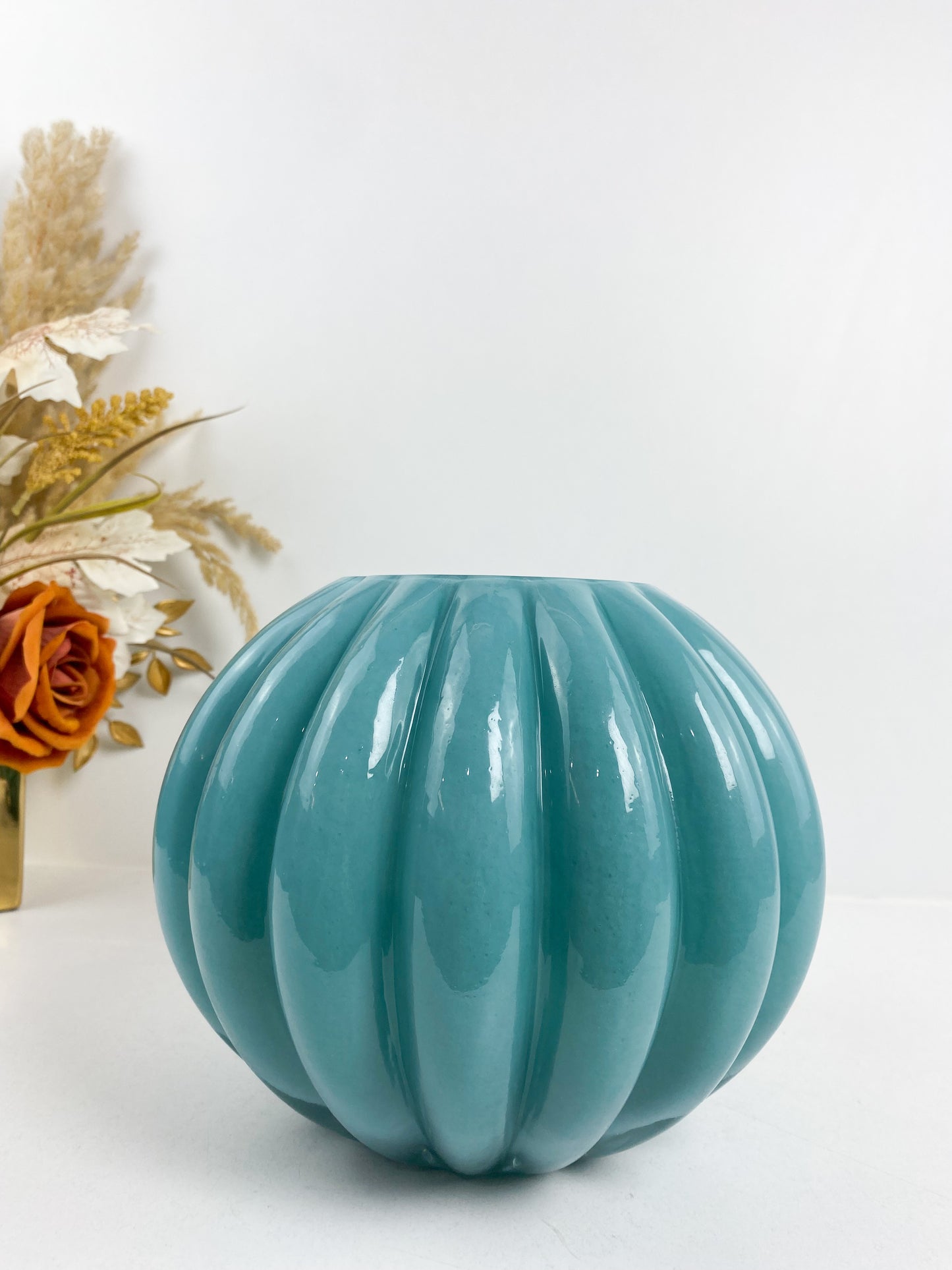 Vase à fleurs en céramique, pot de fleurs -turquois