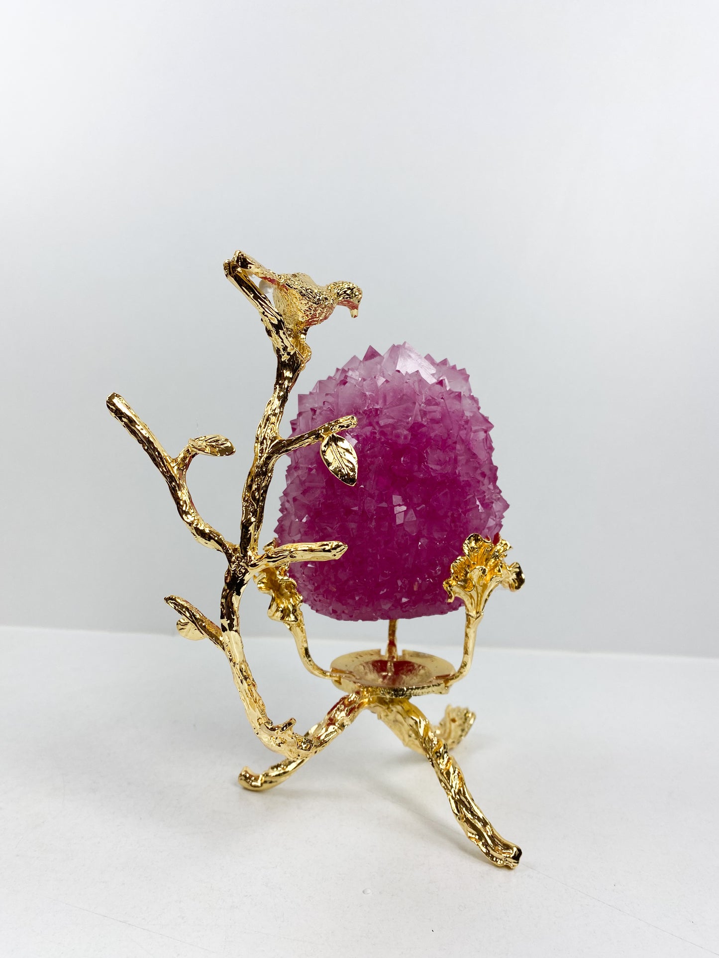 Oeuvre d'Oiseau localité en Alliage Plaqué Or, Ornements de Boule de Fleur, Décoration de Bureau