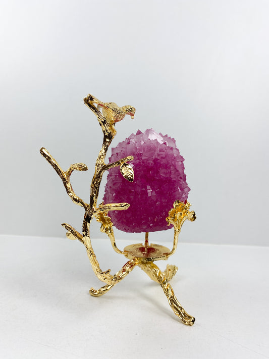 Oeuvre d'Oiseau localité en Alliage Plaqué Or, Ornements de Boule de Fleur, Décoration de Bureau