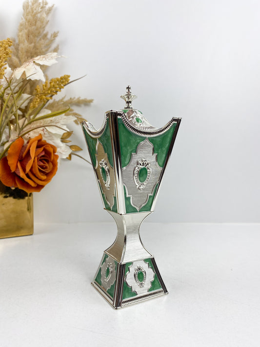 Encensoir vert et argentée-décoration de la maison