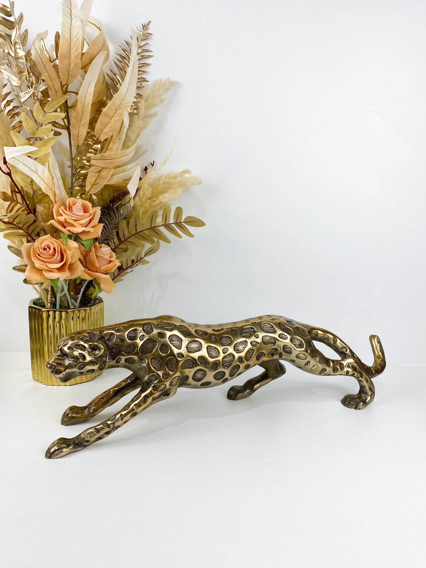 Tigre Déco-Statue panthère cuivre