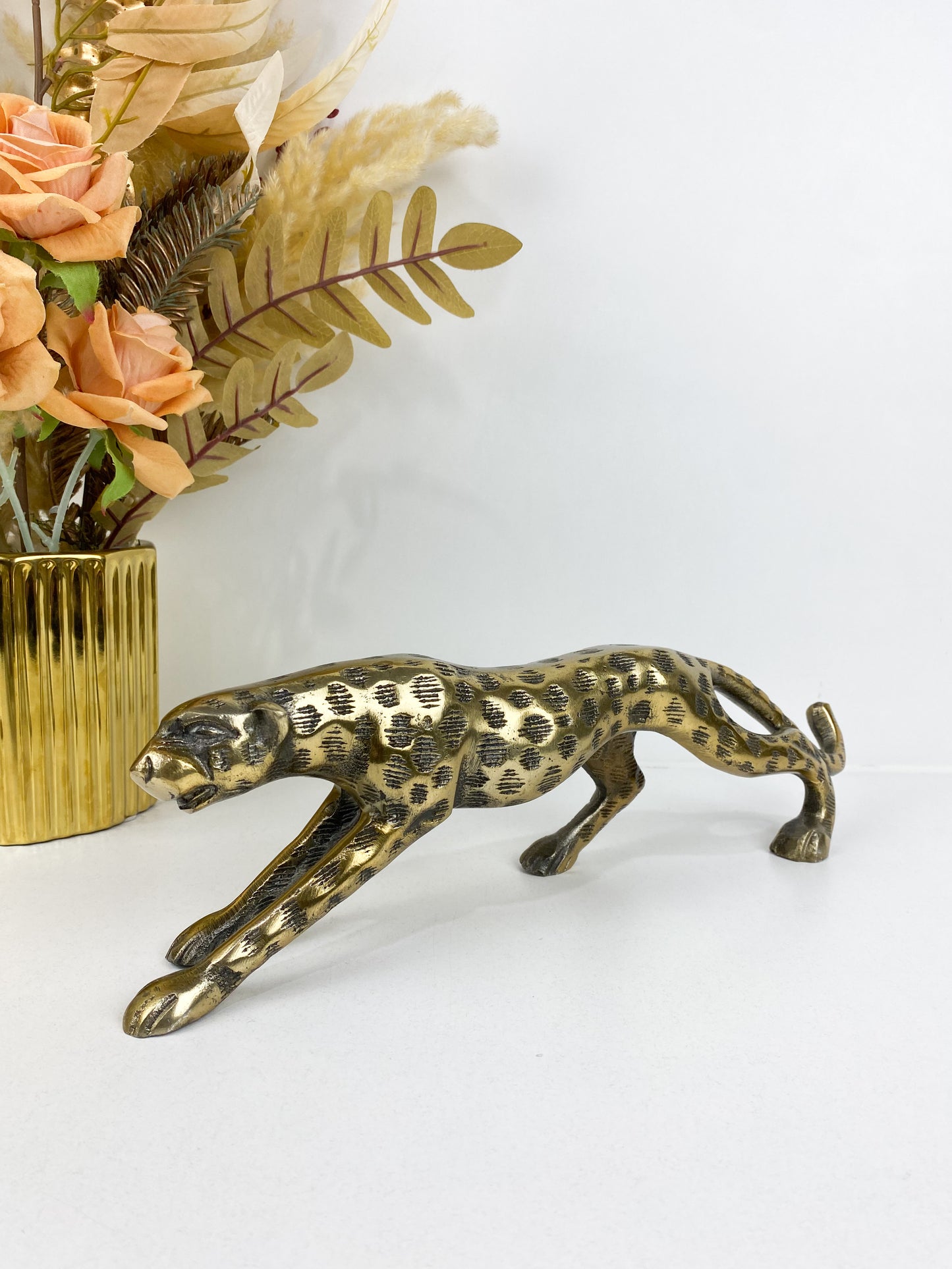 Tigre Déco-Statue panthère cuivre
