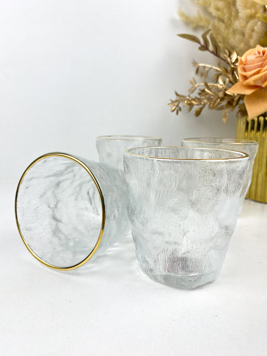 Verres – verres de glace à grains transparents pour l'eau, le jus