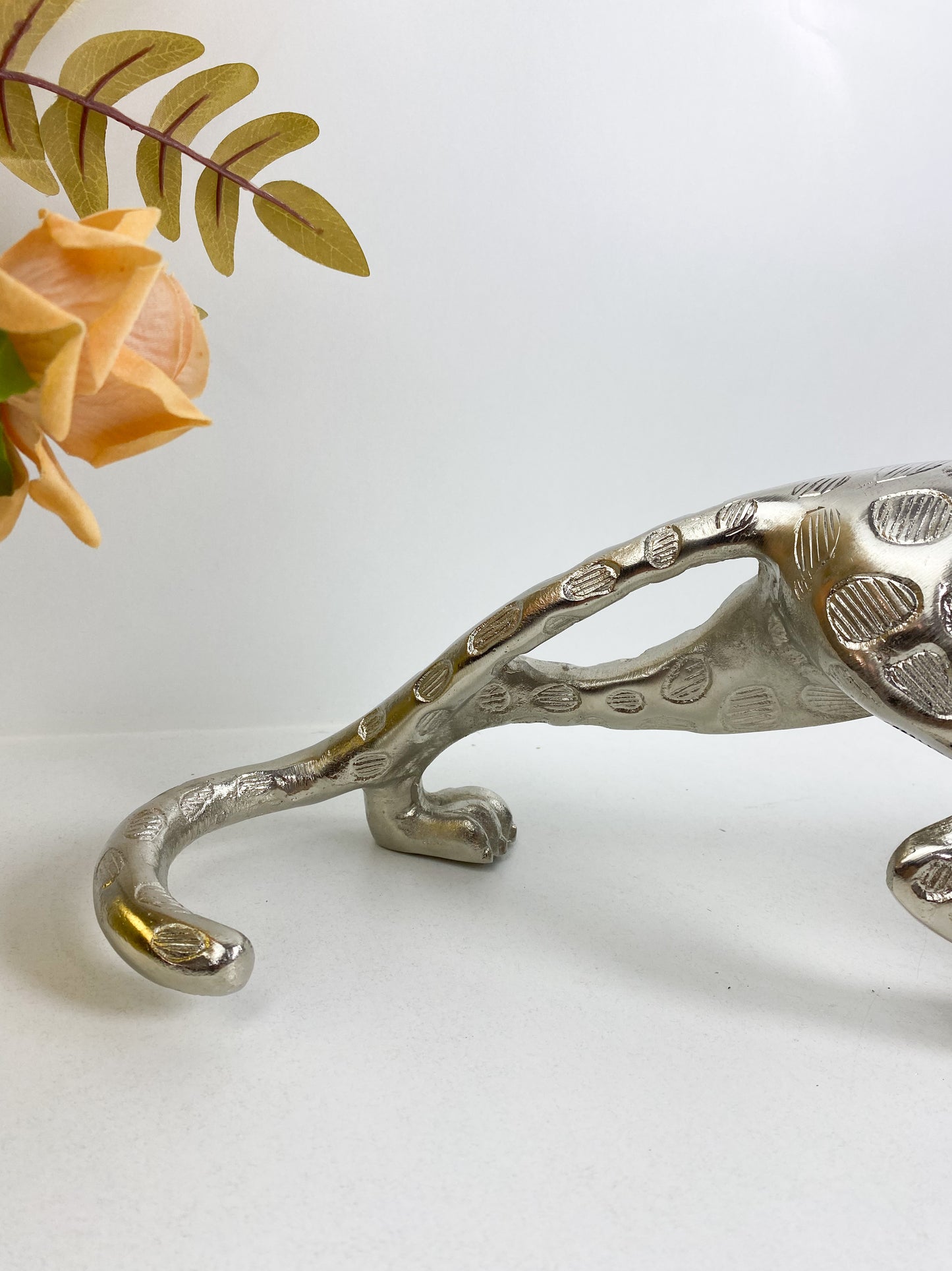 Sculpture panthère en Métal argenté