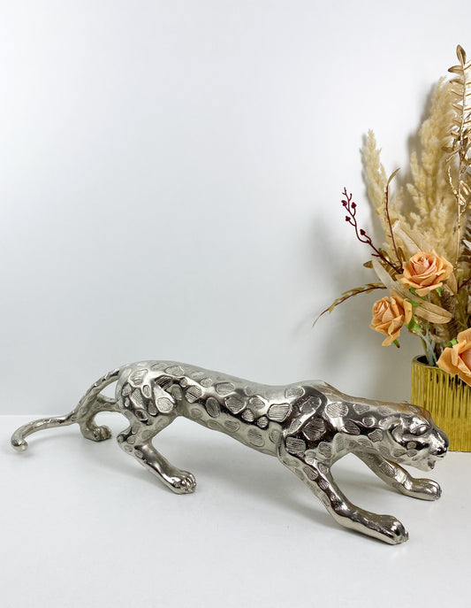 Sculpture panthère en Métal argenté