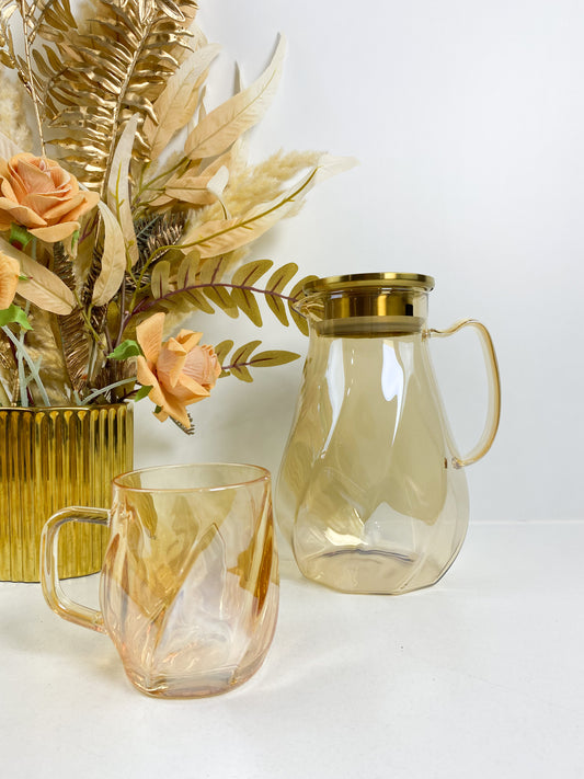 Carafe avec 6 verres pour boissons fraîches et jus