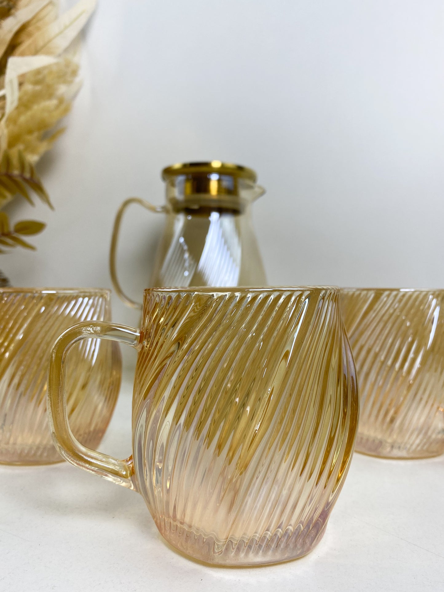 Carafe avec 6 verres pour boissons fraîches et jus