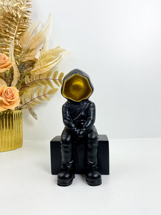 Statue d'Anonyme assis – Noir– Décoration moderne