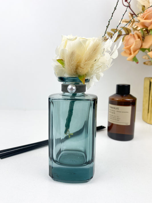 Diffuseur de parfum d'ambre africain et de Musk, carreau en verre bleu, décoration d'intérieur, 180ml