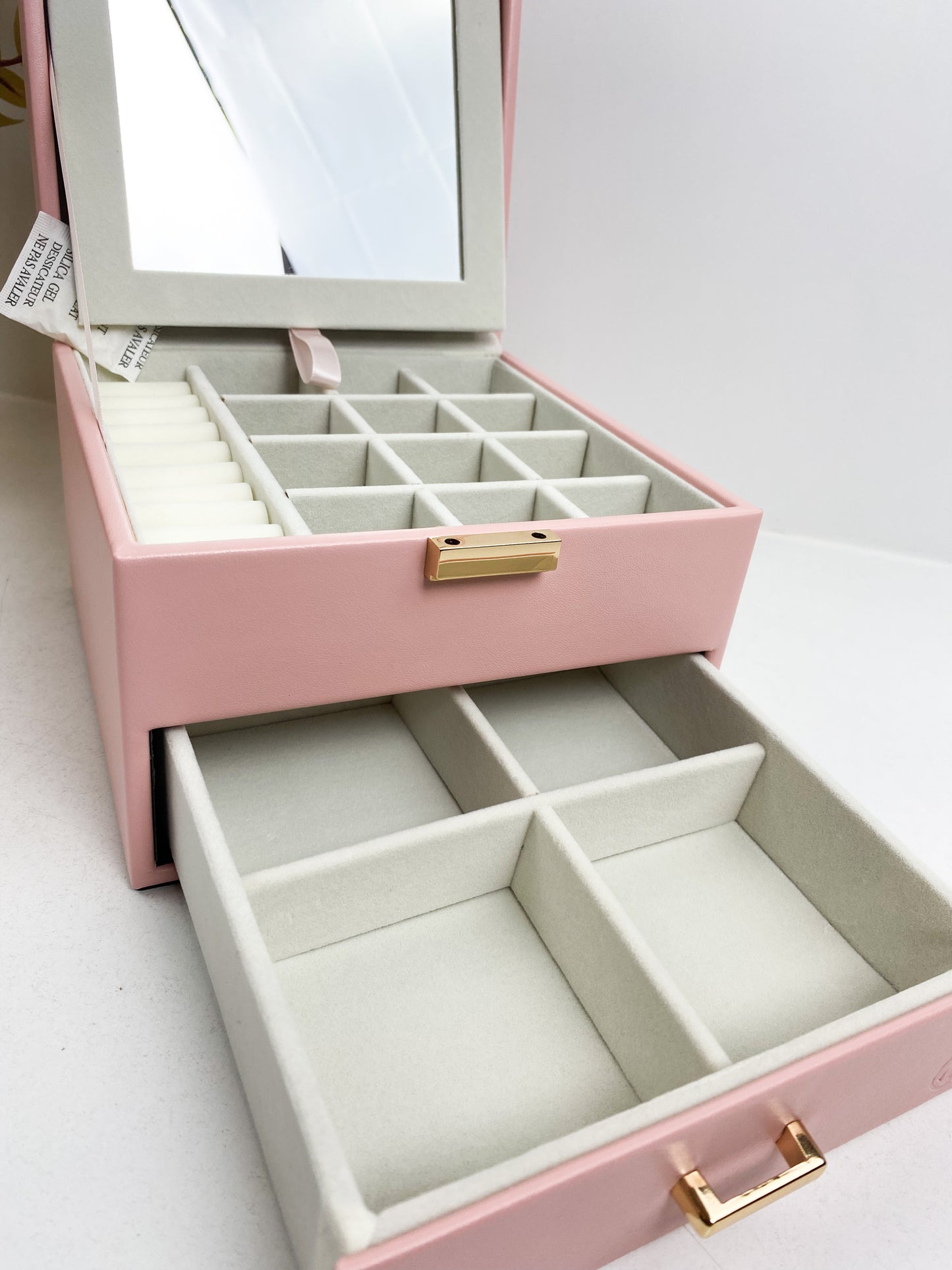 Boîte À Bijoux De Tiroirs En semi cuir De Luxe
