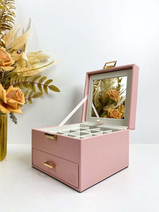 Boîte À Bijoux De Tiroirs En semi cuir De Luxe
