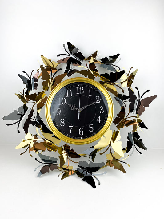 Horloge murale papillon