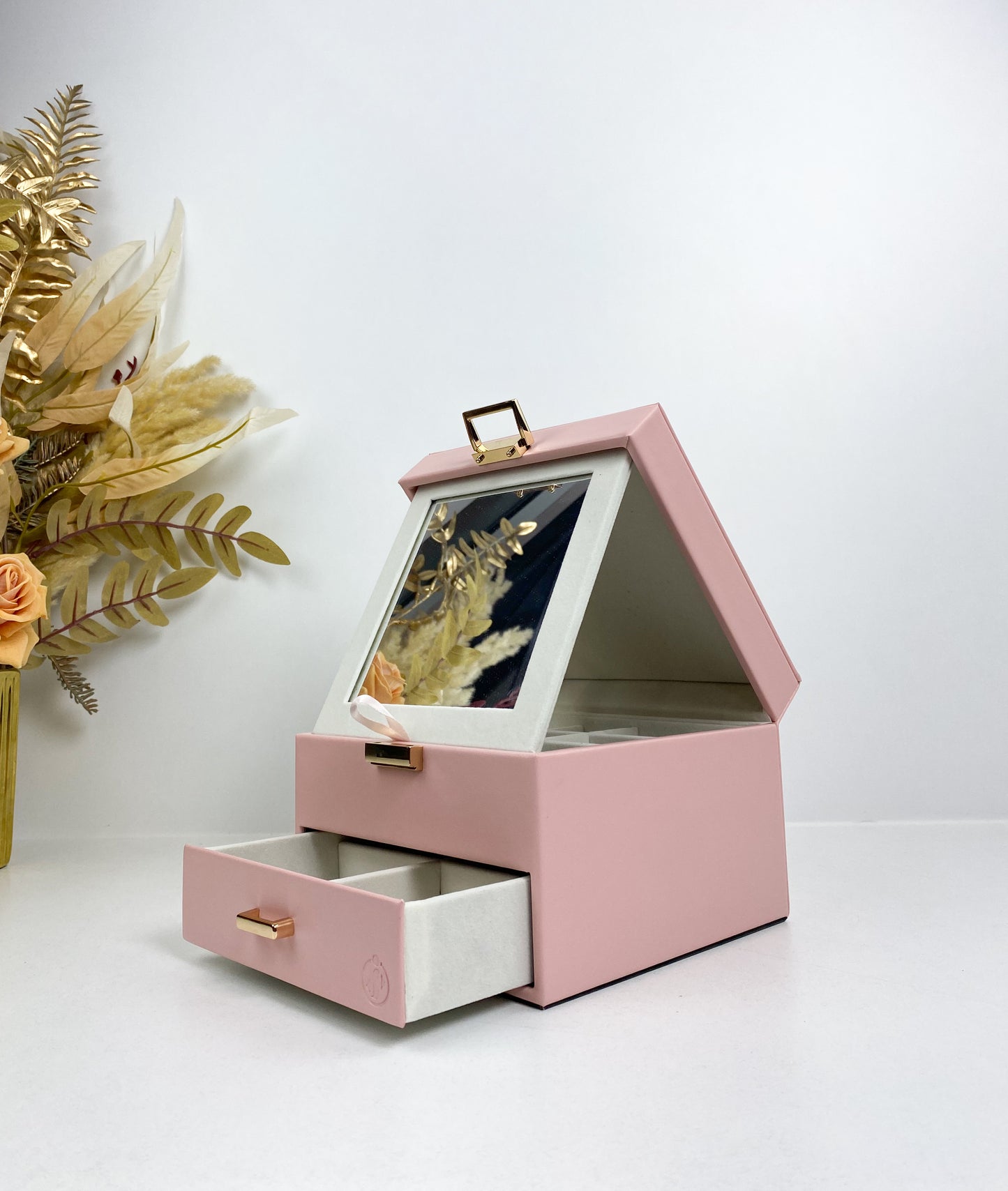 Boîte À Bijoux De Tiroirs En semi cuir De Luxe