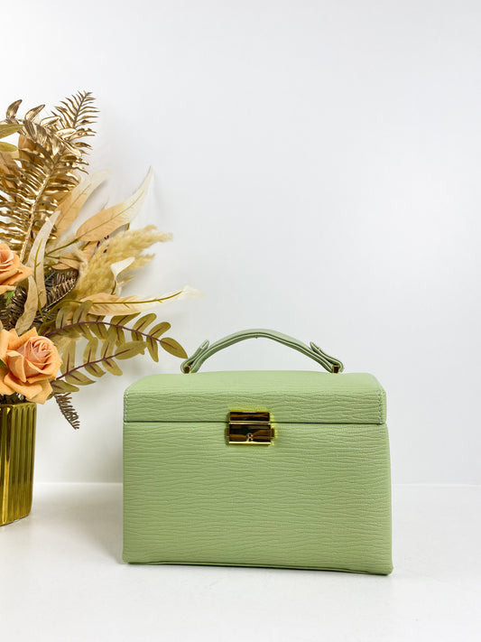 Coffret à bijoux en cuir -citron vert