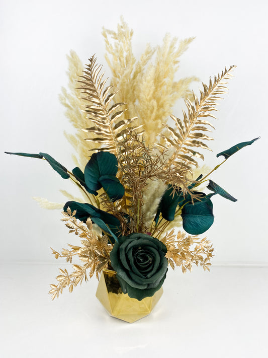 Fleurs Séchées–Vase avec fleurs séchées Vert