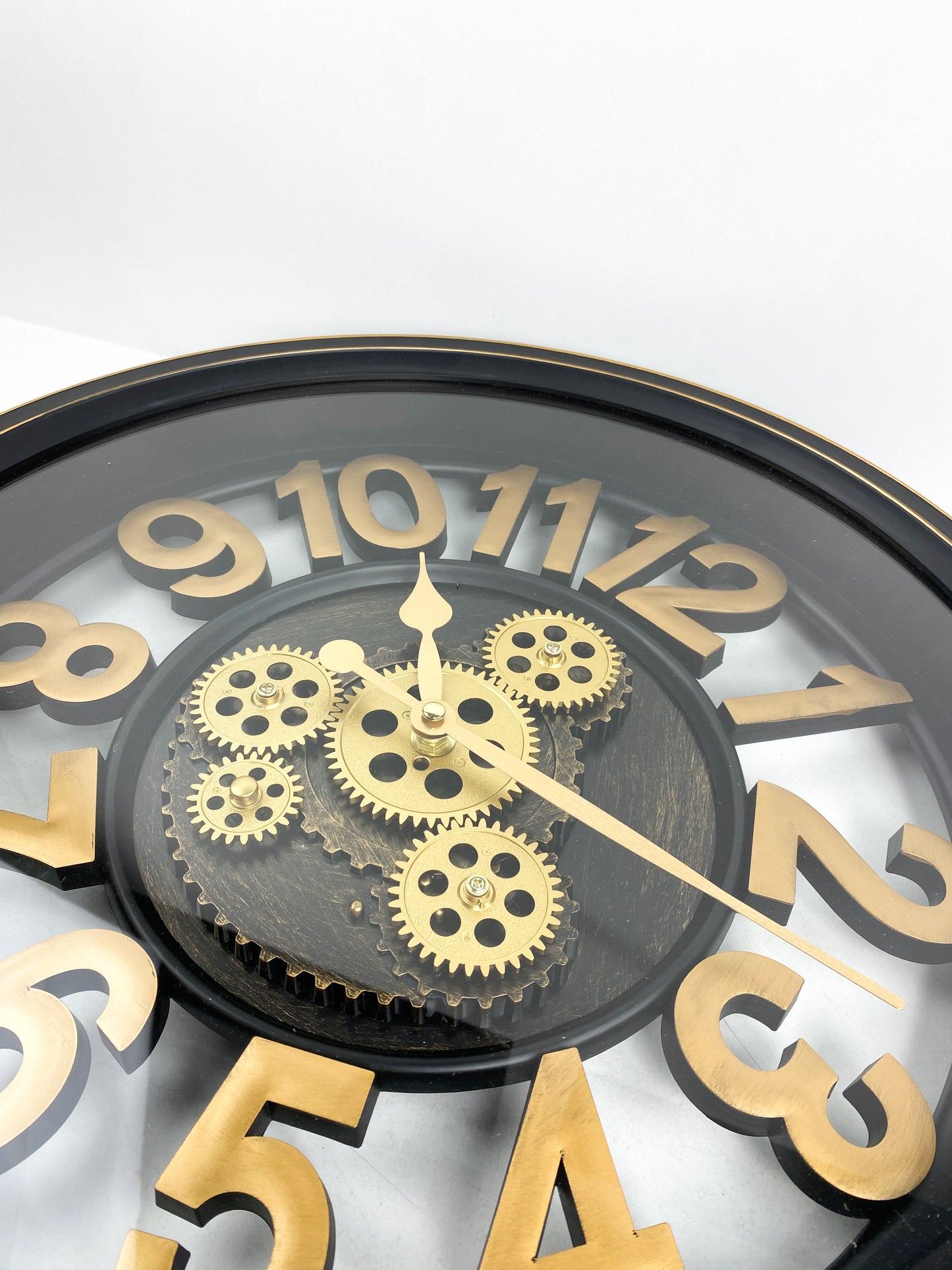 Grand horloge murale traditionnelle ronde , style vintage-Marron