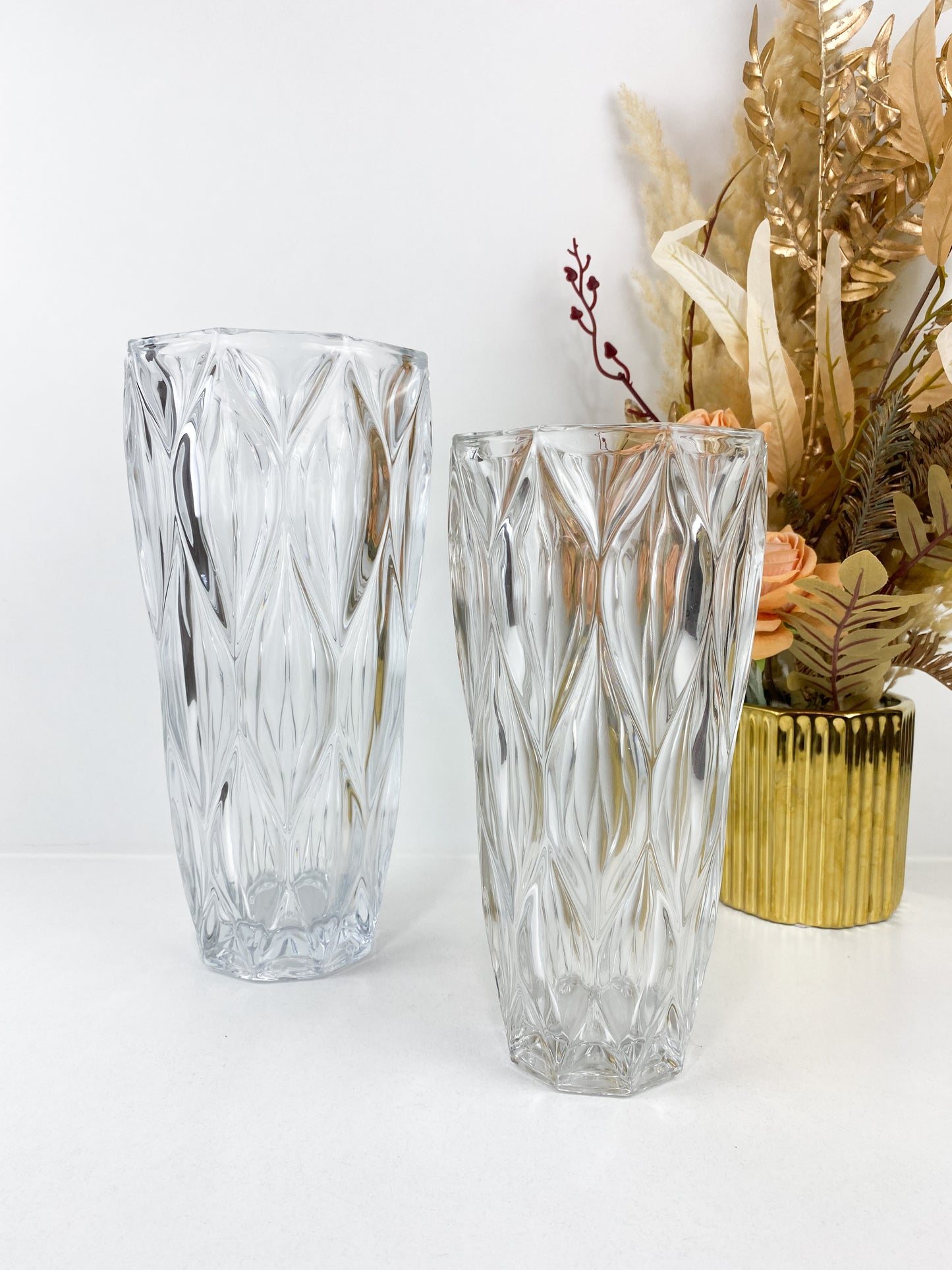 Vase transparent  de texturé