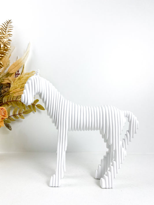 Sculpture de cheval abstraite moderne-Décoration de table minimaliste  blanc