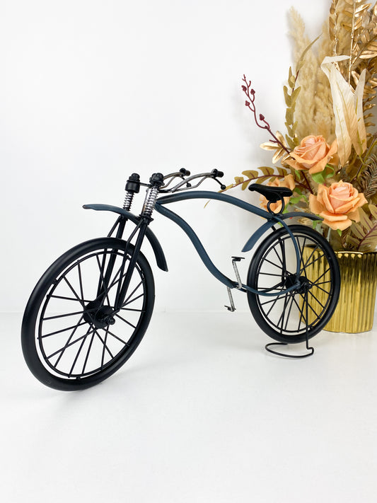 Ornement de Modèle de Vélo Vintage Noir et bleu en Fer