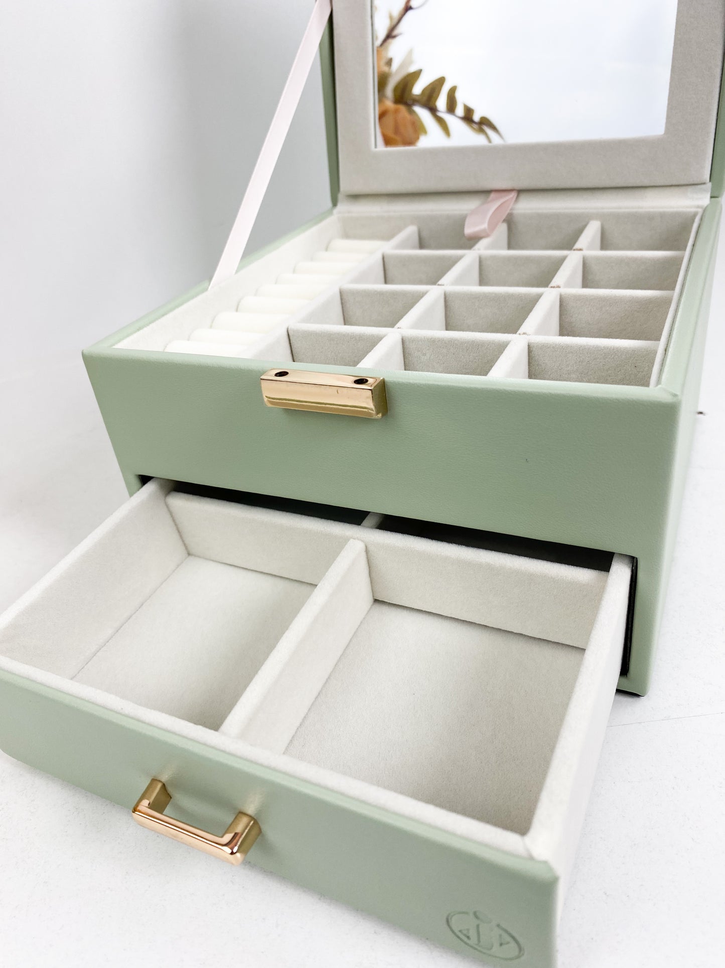 Boîte à bijoux portable en cuir de grande capacité, boîte de rangement