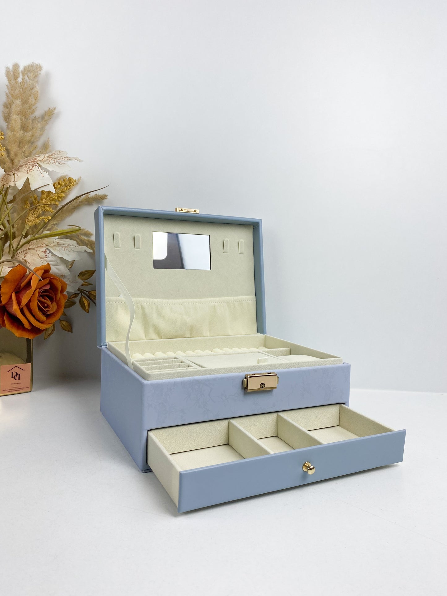 Boîte de rangement à bijoux -Bleu