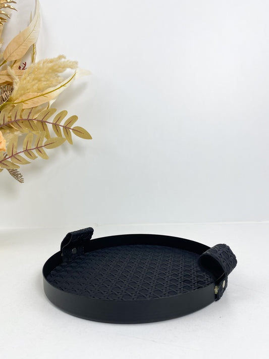 Plateau en cuir , plateau de rangement