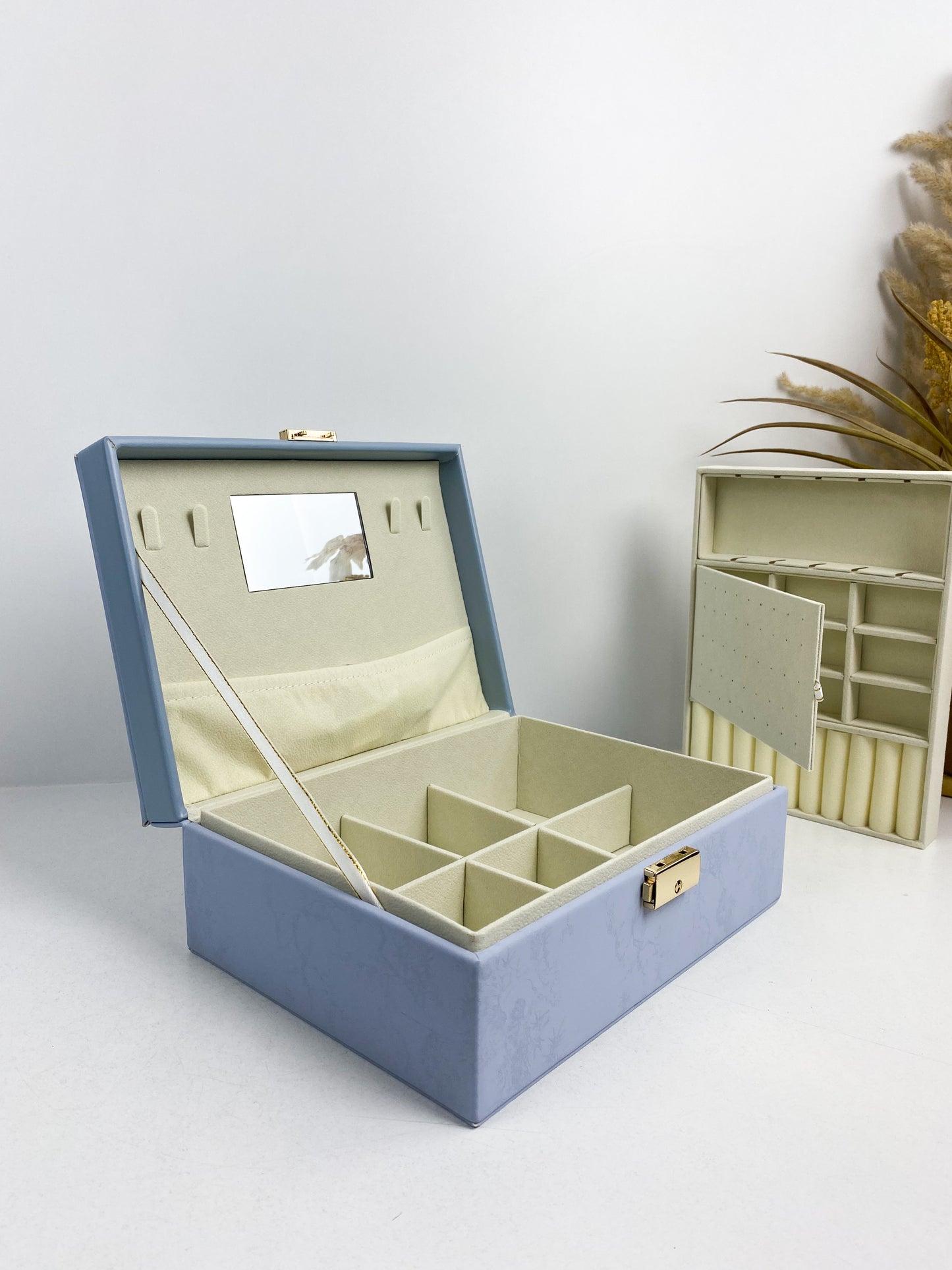 Boîte à bijoux Collier Boucles d’oreilles Bagues Montre Accessoires de voyage