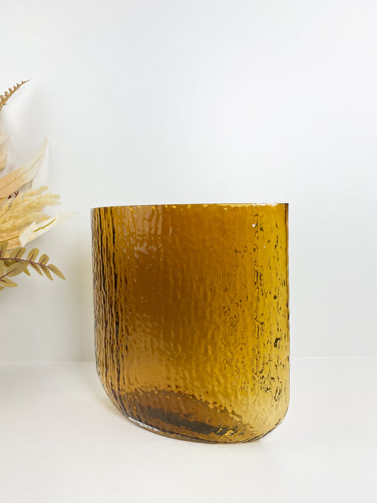 Duo Vase  brun, vase de table, vase transparent pour fleurs séchées