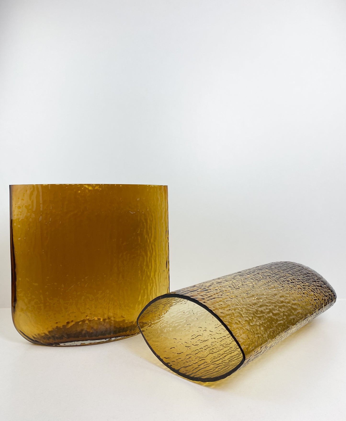 Duo Vase  brun, vase de table, vase transparent pour fleurs séchées