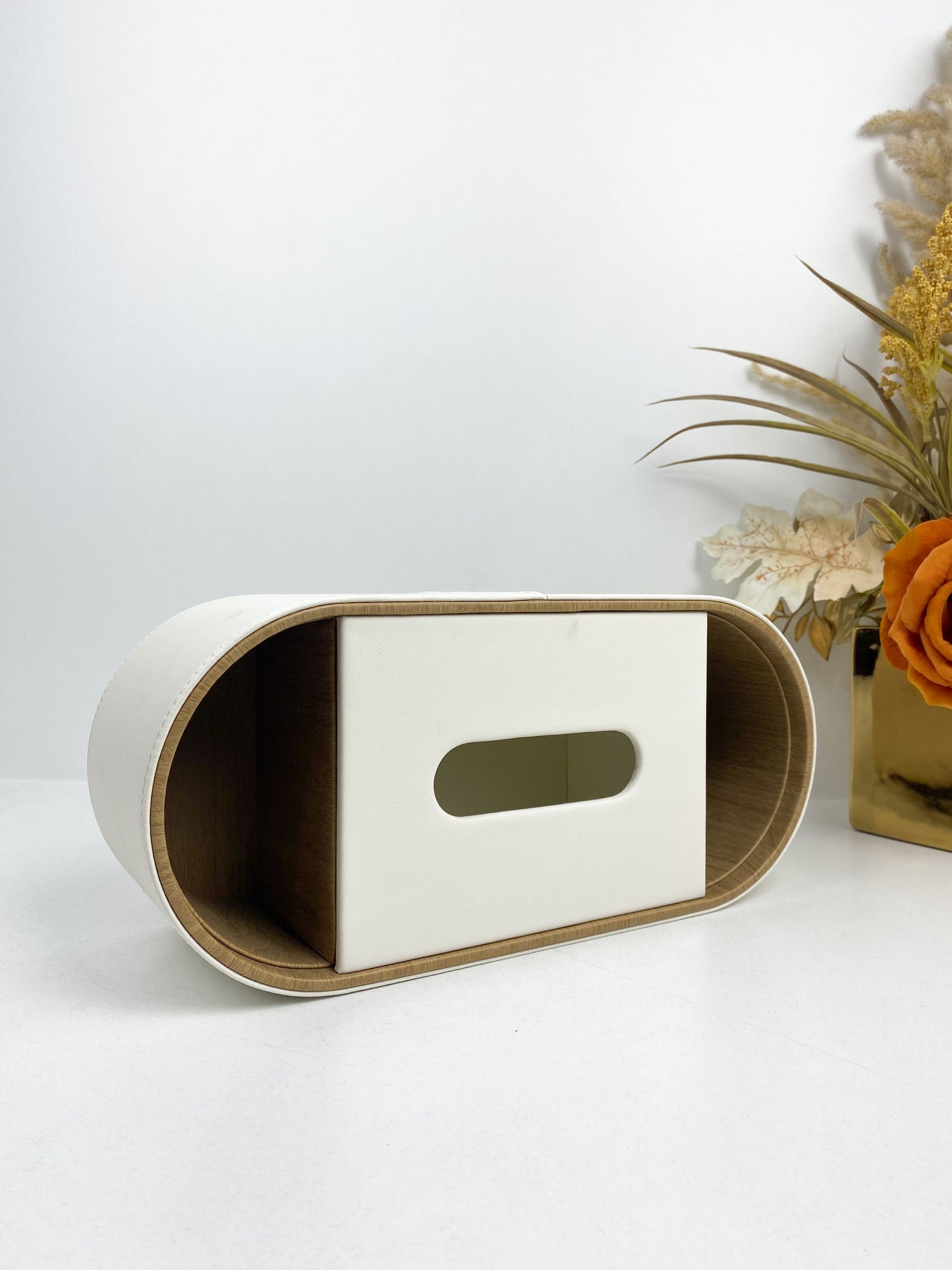 Boîte à mouchoirs en cuir, boîte de rangement multifonctionnelle pour télécommande, Bureau