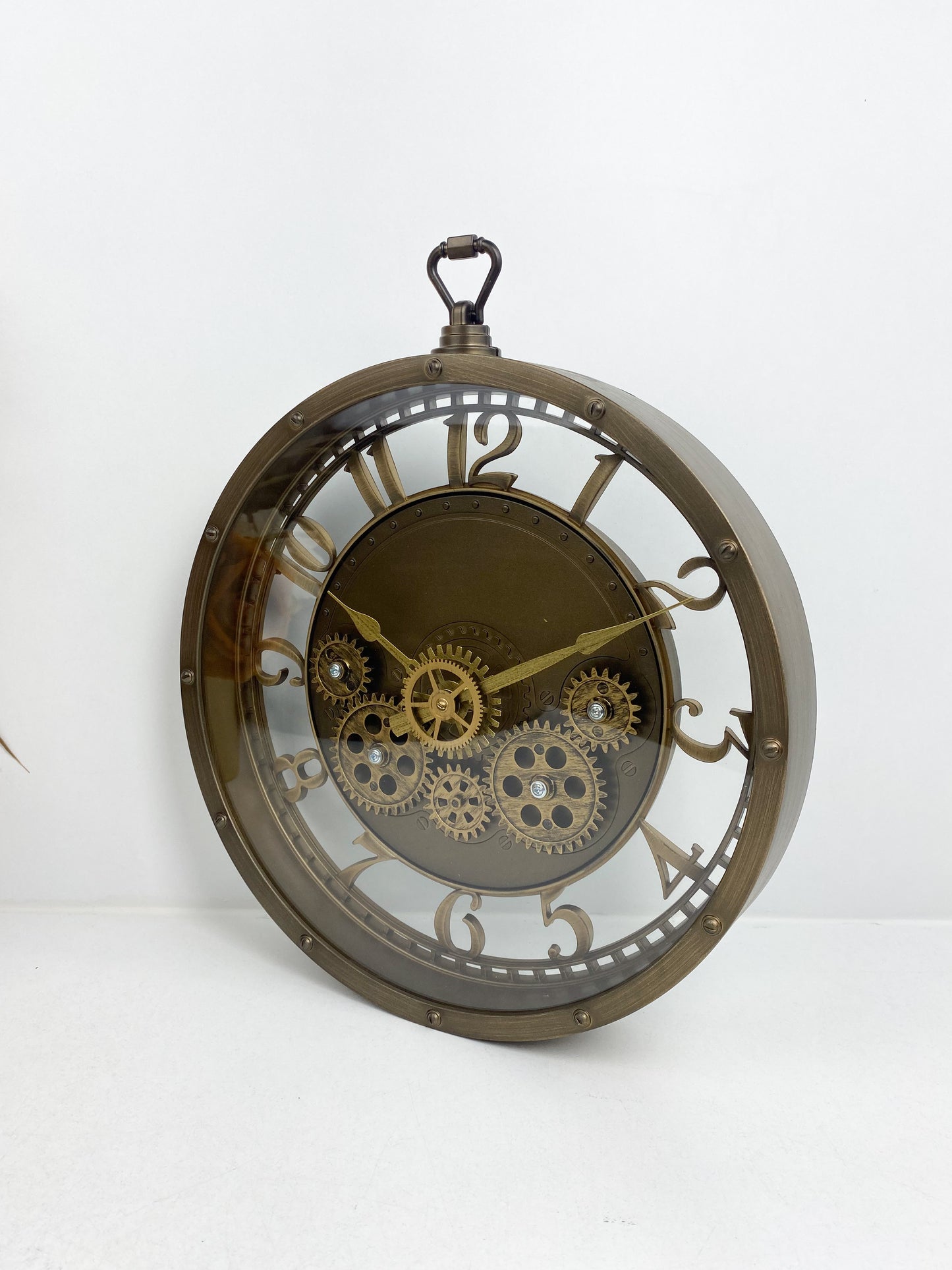 Horloge murale traditionnelle ronde , style vintage-Marron