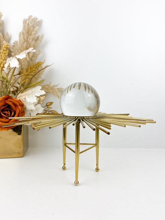 Décoration en métal avec globe en transparent