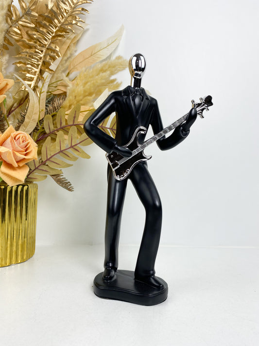 Statue Guitare de musicien en résine -Noir