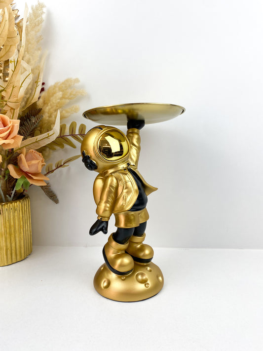 Sculpture de astronaute mignonne avec plateau ,décoration de la maison