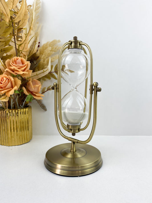 Sablier Globe Minuterie, Horloge de Sable Blanc