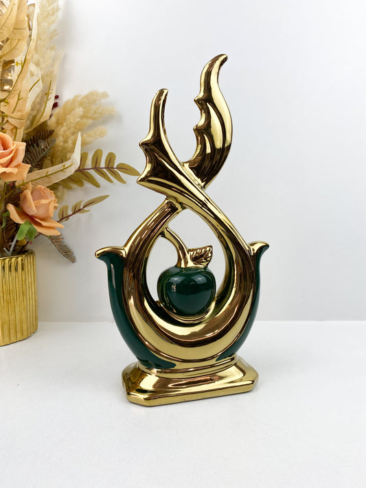 Décor-Céramique décorative or et vert