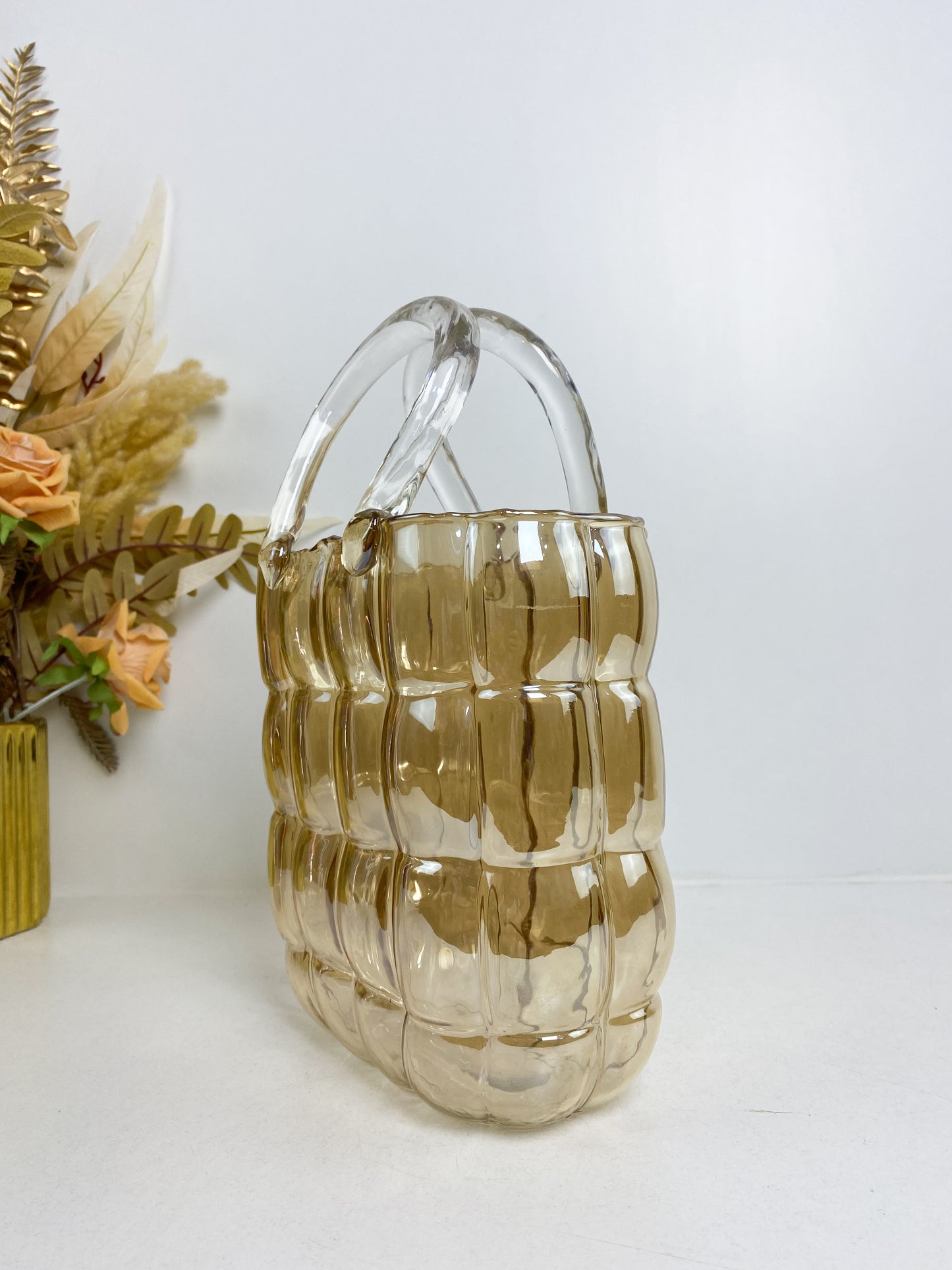Sac vase fleur bronze