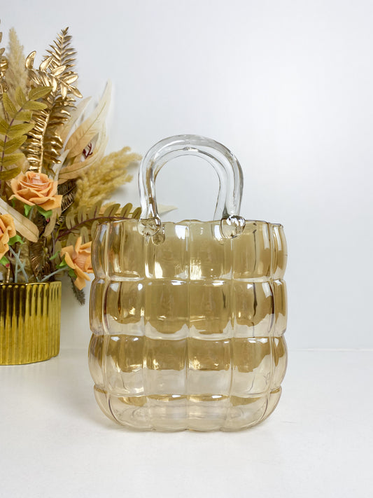 Sac vase fleur bronze