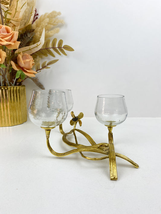 Lustre et bougeoir créatif en cristal à trois têtes