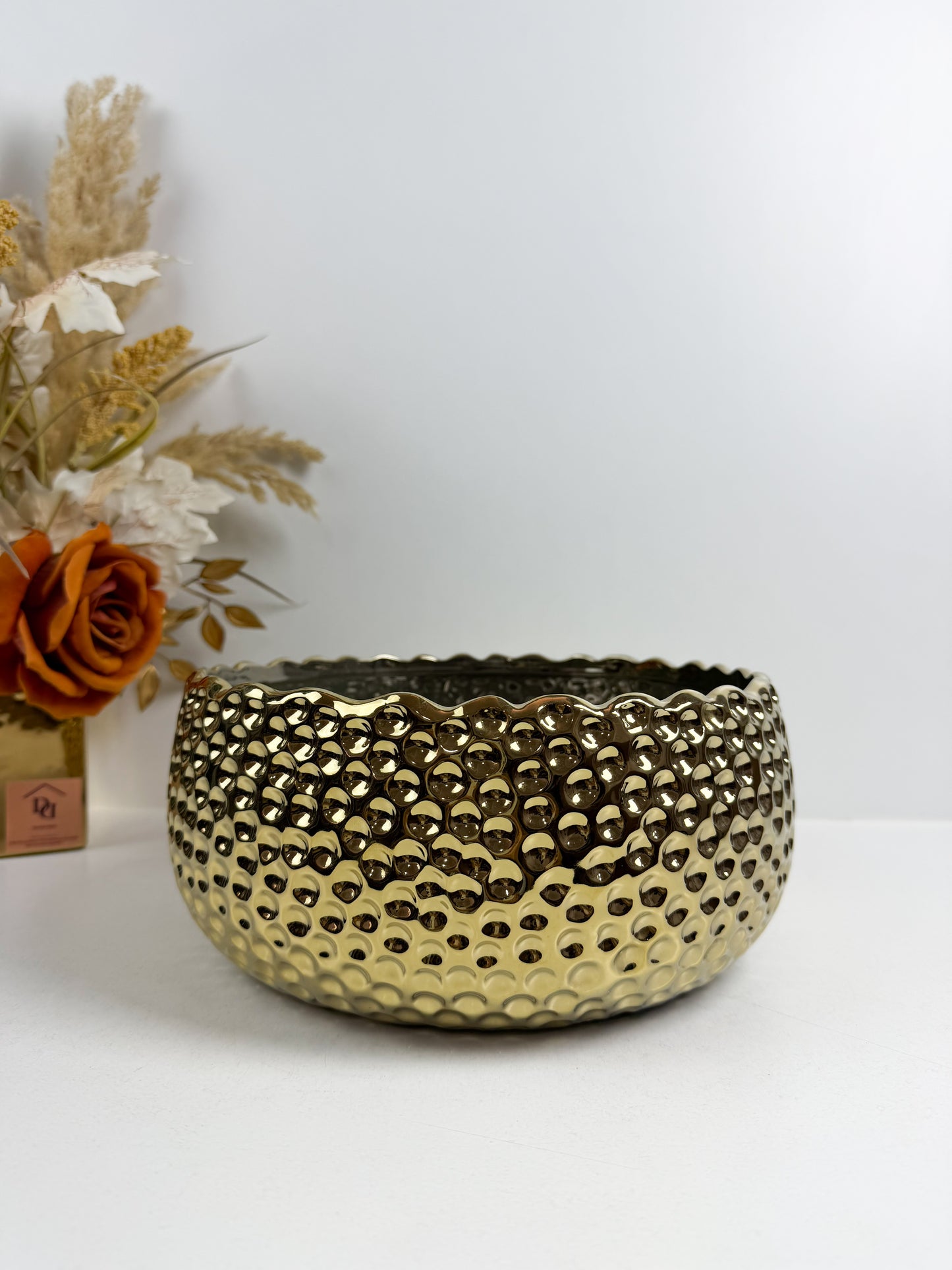 Pot et vase en céramique dorée de haute qualité