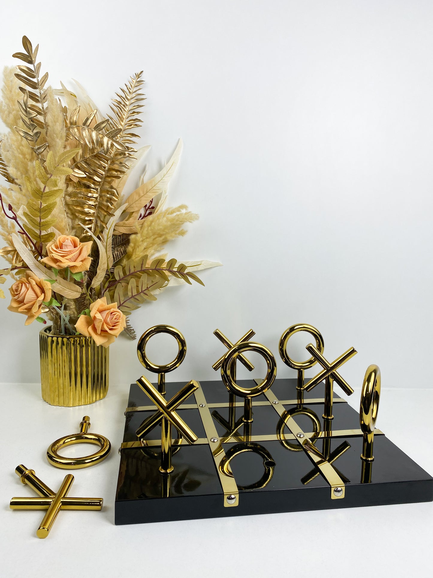 Grand Echiquier décoratif en acier inoxydable, Noir