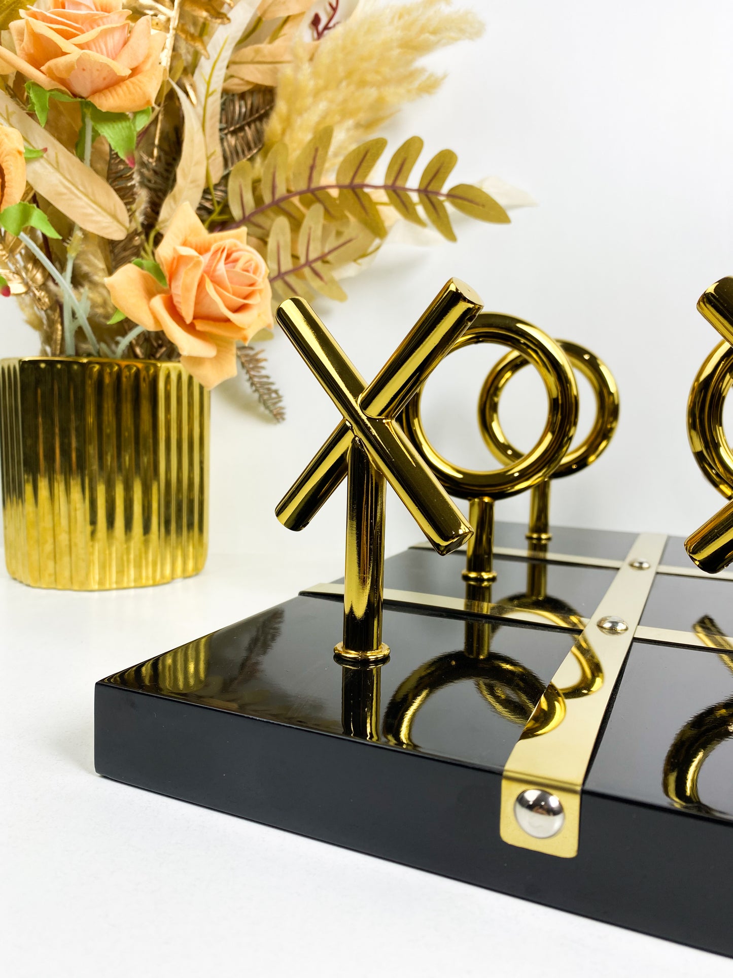 Grand Echiquier décoratif en acier inoxydable, Noir