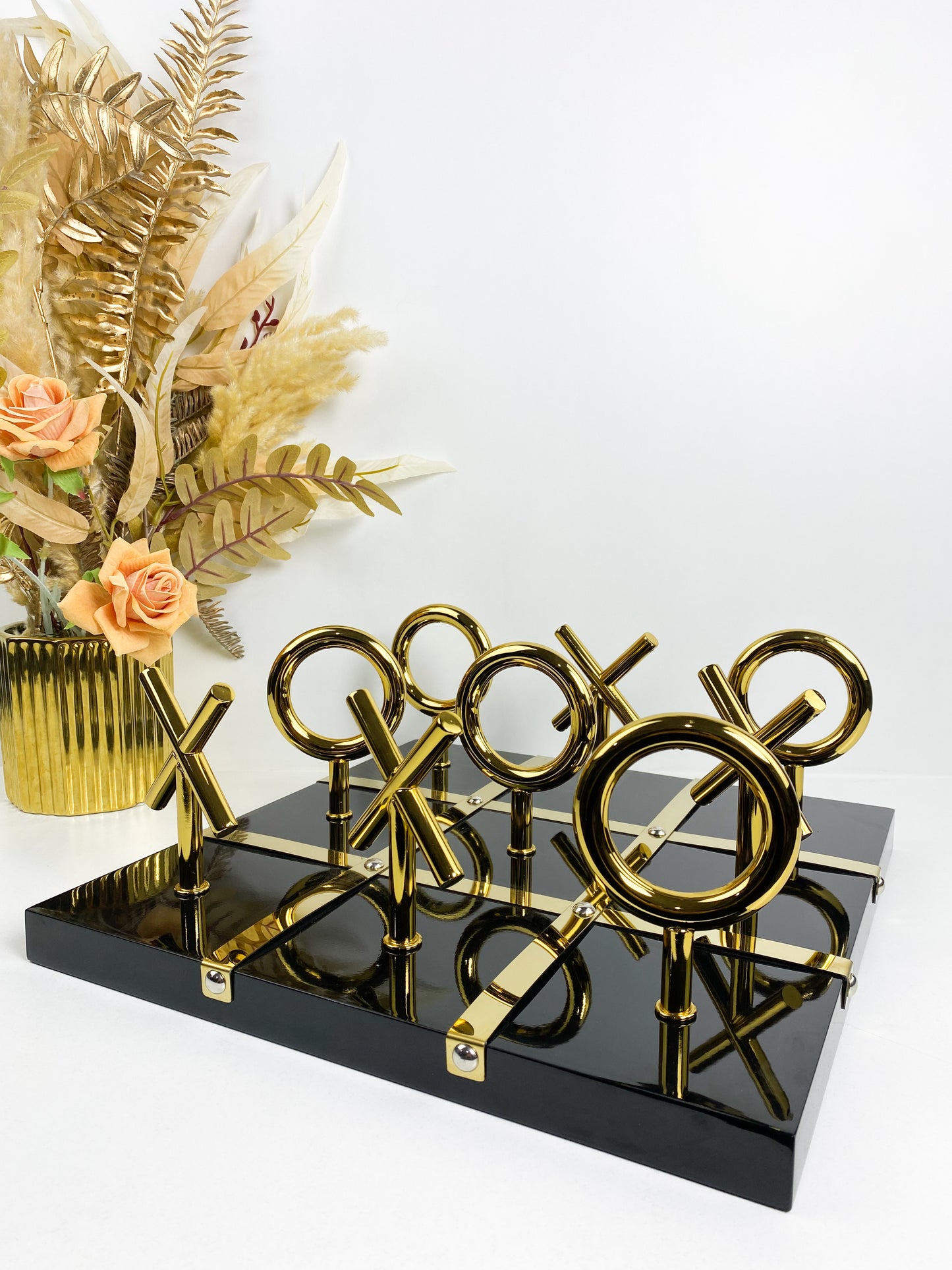 Grand Echiquier décoratif en acier inoxydable, Noir