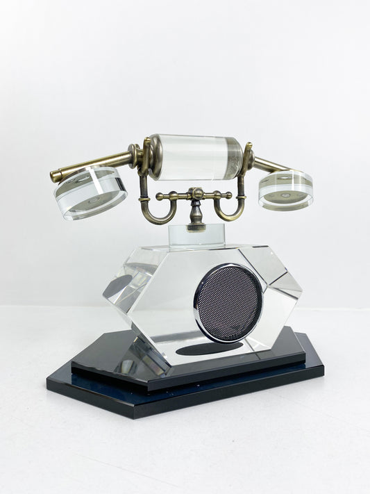 Téléphone Vintage en Cristal – Modèle Rétro Filaire Décoratif pour Salon