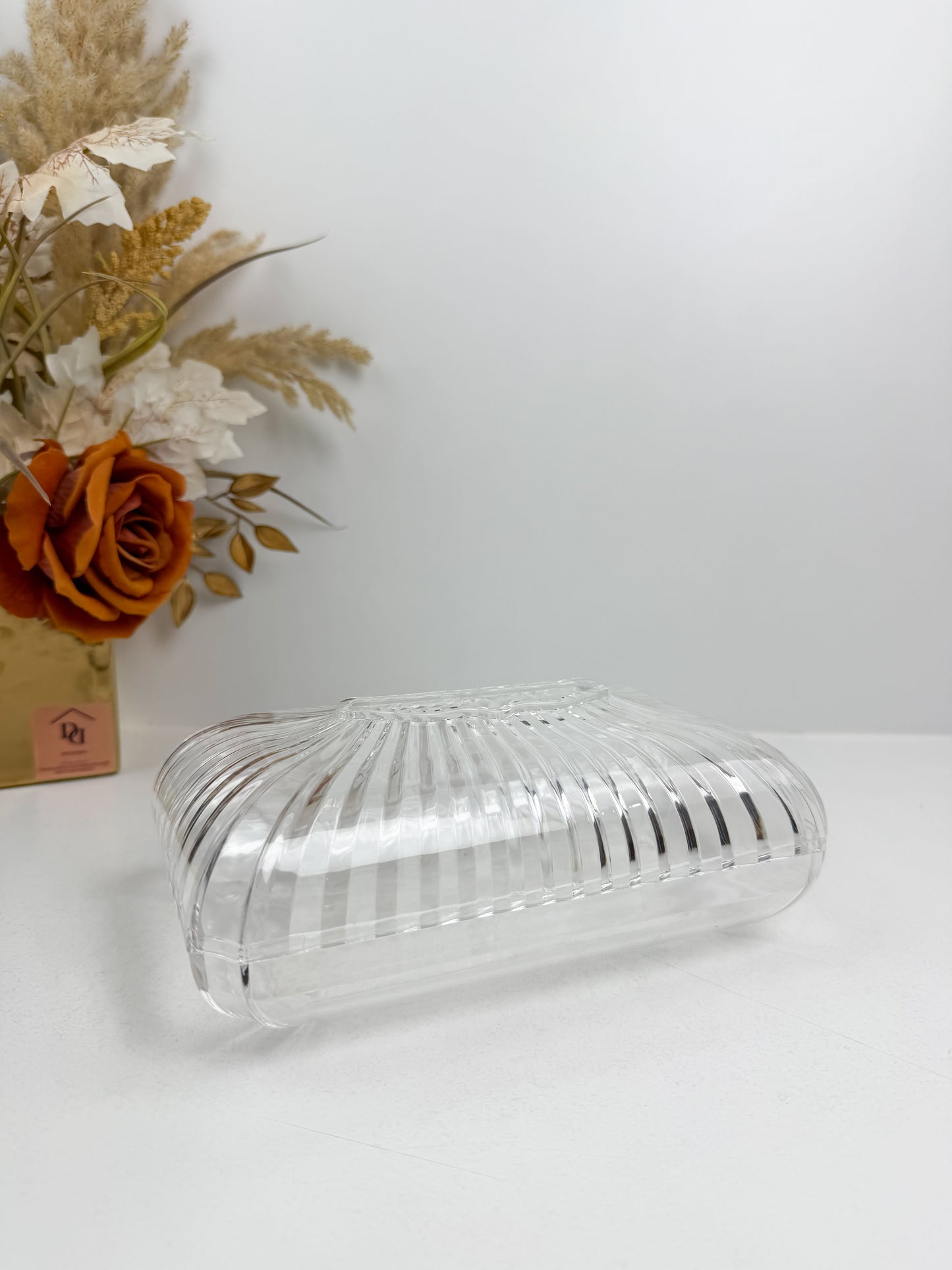 Boîte à mouchoirs Rectangulaire transparente côtelée