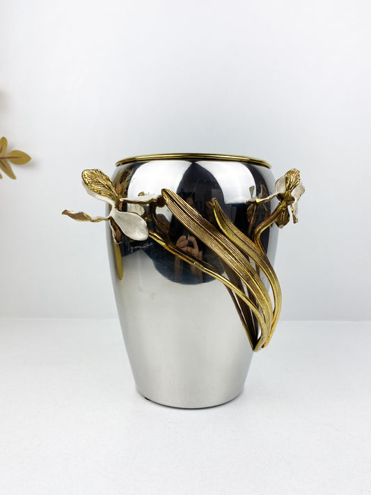 Vase  d'orchidée en inoxydable chic