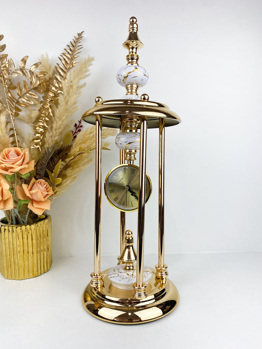 Horloge de table de luxe style palais rétro en métal