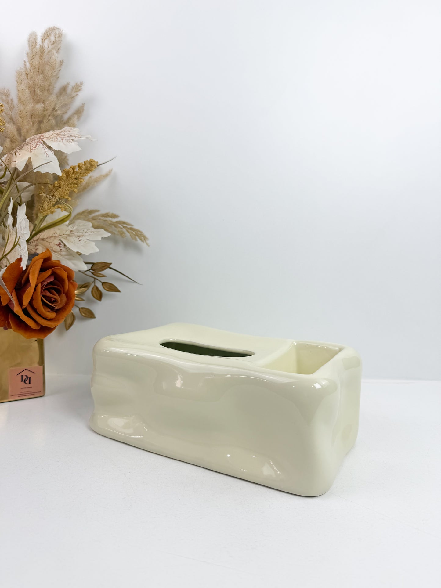 Boîte à mouchoirs en céramique rectangulaire au design moderne et épuré